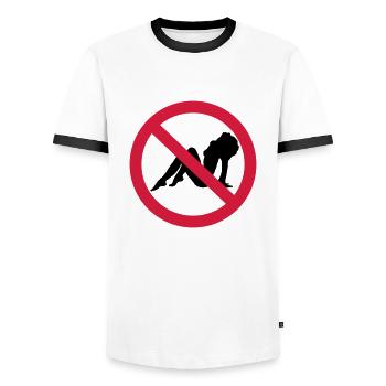 Boys Night out - Men's Ringer Shirt - white/black - Front - AI Model Female 172 light (172cm) & AI Model Male 178 dark (178cm)