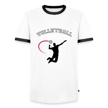 volleyball - T-shirt contrasté Homme - blanc/noir - Devant - AI Model Female 172 light (172cm) & AI Model Male 178 dark (178cm)