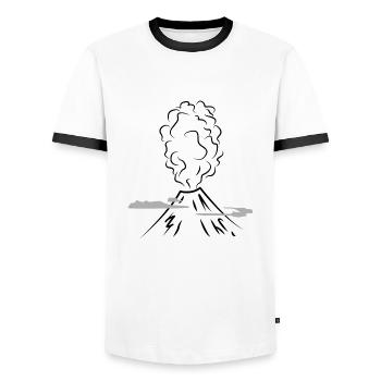 volcano - Men's Ringer Shirt - white/black - Front - AI Model Female 172 light (172cm) & AI Model Male 178 dark (178cm)