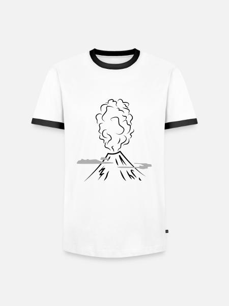 volcano - Men's Ringer Shirt - white/black
