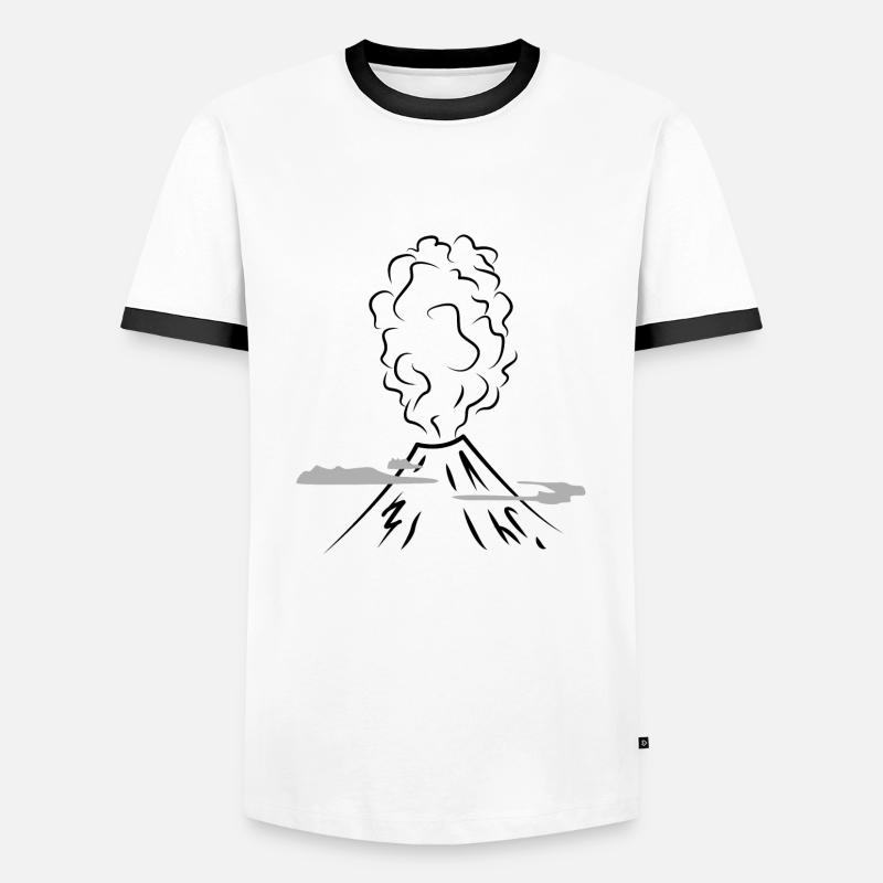 Vulkan - Männer Kontrast-T-Shirt - Weiß/Schwarz