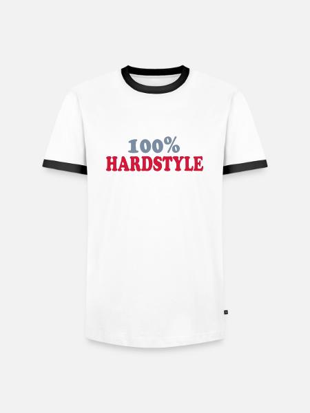 Hardstyle - Männer Kontrast-T-Shirt - Weiß/Schwarz