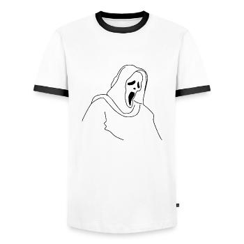 Scream Halloween - Men's Ringer Shirt - white/black - Front - AI Model Female 172 light (172cm) & AI Model Male 178 dark (178cm)