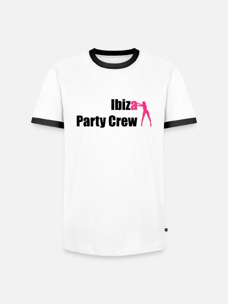Ibiza - Männer Kontrast-T-Shirt - Weiß/Schwarz