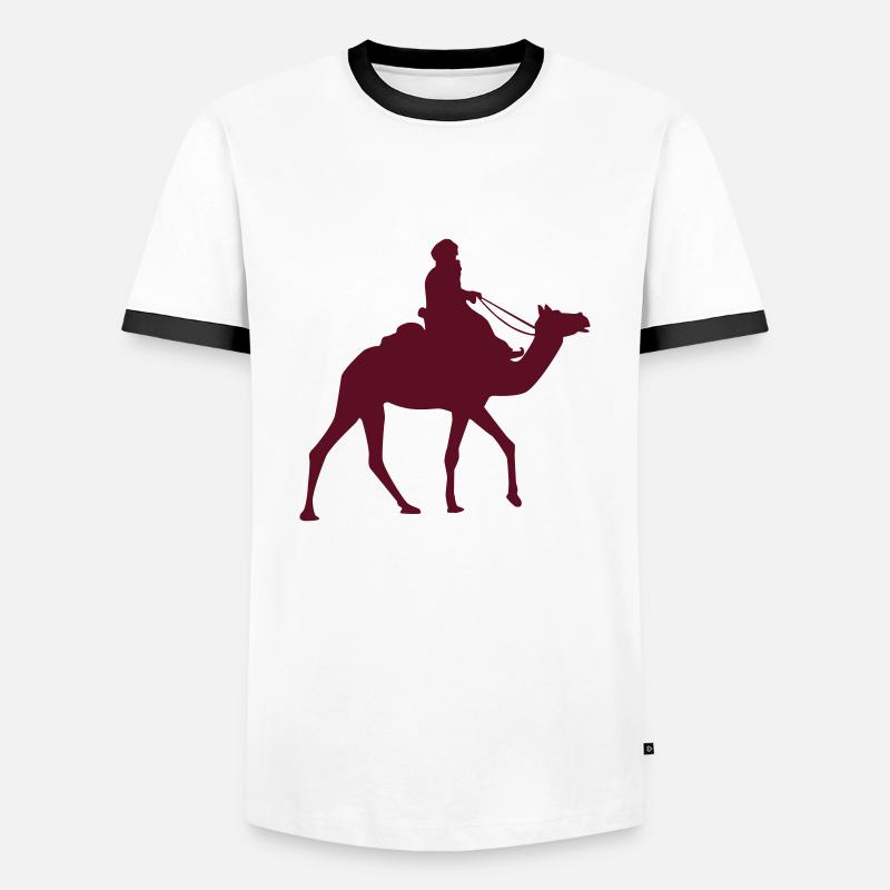 Beduine - Wüstendurchquerung - Männer Kontrast-T-Shirt - Weiß/Schwarz