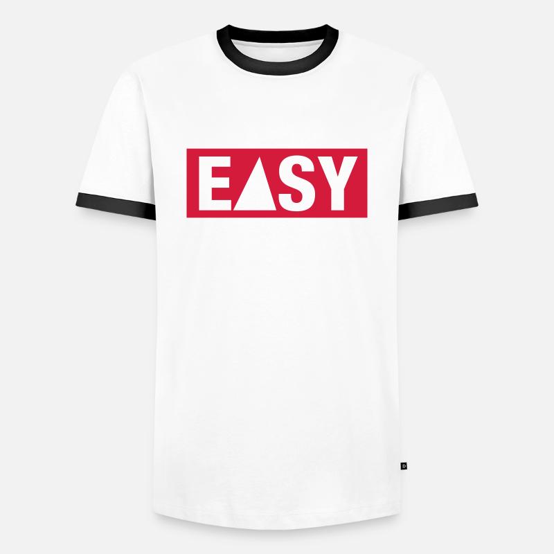 easy - Männer Kontrast-T-Shirt - Weiß/Schwarz