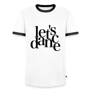 let's dance - black - Danceshirt - Männer Kontrast-T-Shirt - Weiß/Schwarz - Vorne - AI Model Female 172 light (172cm) & AI Model Male 178 dark (178cm)