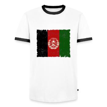 Afghanistan - T-shirt contrasté Homme - blanc/noir - Devant - AI Model Female 172 light (172cm) & AI Model Male 178 dark (178cm)