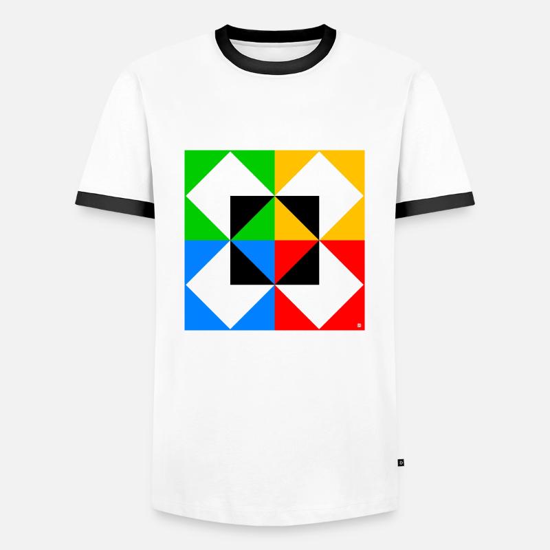 Triangle squared 1 - Men's Ringer Shirt - white/black