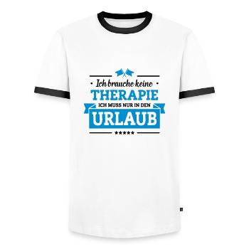 Nur in den Urlaub - Männer Kontrast-T-Shirt - Weiß/Schwarz - Vorne - AI Model Female 172 light (172cm) & AI Model Male 178 dark (178cm)