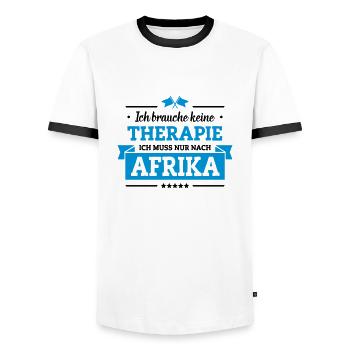 Nur nach Afrika - Männer Kontrast-T-Shirt - Weiß/Schwarz - Vorne - AI Model Female 172 light (172cm) & AI Model Male 178 dark (178cm)