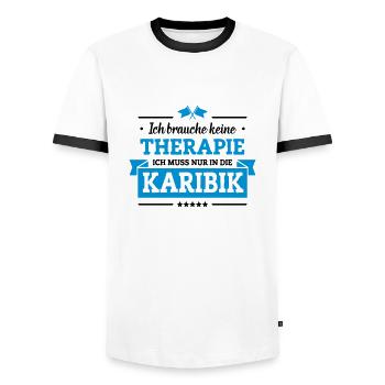 Nur in die Karibik - Männer Kontrast-T-Shirt - Weiß/Schwarz - Vorne - AI Model Female 172 light (172cm) & AI Model Male 178 dark (178cm)