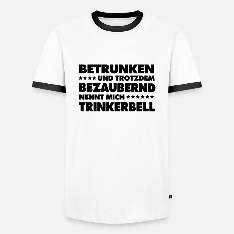 Trinkerbell - Männer Kontrast-T-Shirt - Weiß/Schwarz