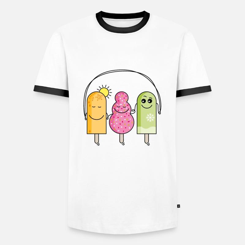 Eis - Männer Kontrast-T-Shirt - Weiß/Schwarz