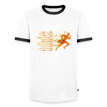 I Am A Father - I Am A Runner - Men's Ringer Shirt - white/black - Front - AI Model Female 172 light (172cm) & AI Model Male 178 dark (178cm)
