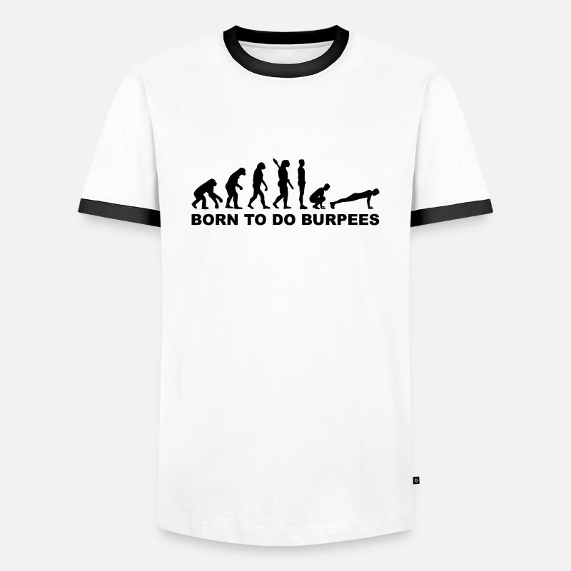 Evolution Burpees - T-shirt contrasté Homme - blanc/noir