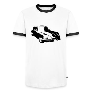 Jahrgang alten voiture91 - Männer Kontrast-T-Shirt - Weiß/Schwarz - Vorne - AI Model Female 172 light (172cm) & AI Model Male 178 dark (178cm)