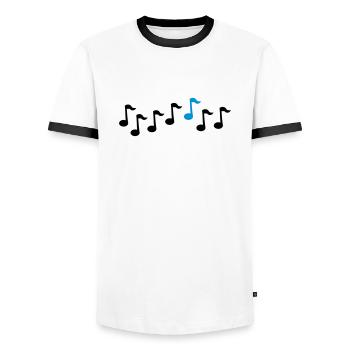 Notes - Men's Ringer Shirt - white/black - Front - AI Model Female 172 light (172cm) & AI Model Male 178 dark (178cm)