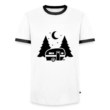 Caravanes - T-shirt contrasté Homme - blanc/noir - Devant - AI Model Female 172 light (172cm) & AI Model Male 178 dark (178cm)