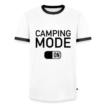 Camping - Männer Kontrast-T-Shirt - Weiß/Schwarz - Vorne - AI Model Female 172 light (172cm) & AI Model Male 178 dark (178cm)