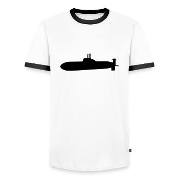 U-Boot - Männer Kontrast-T-Shirt - Weiß/Schwarz - Vorne - AI Model Female 172 light (172cm) & AI Model Male 178 dark (178cm)