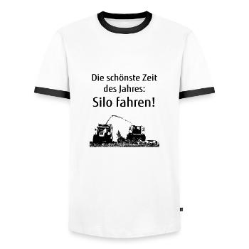 Silo fahren Mais häckseln Maishäcksler Geschenk - Männer Kontrast-T-Shirt - Weiß/Schwarz - Vorne - AI Model Female 172 light (172cm) & AI Model Male 178 dark (178cm)