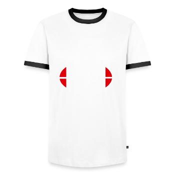 Rugby Je peux pas j ai Biarritz supporter biarritz - T-shirt contrasté Homme - blanc/noir - Devant - AI Model Female 172 light (172cm) & AI Model Male 178 dark (178cm)