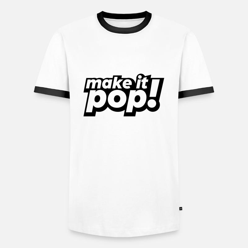 make it pop - Men's Ringer Shirt - white/black