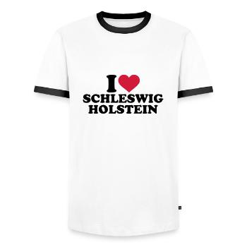 Schleswig Holstein - Männer Kontrast-T-Shirt - Weiß/Schwarz - Vorne - AI Model Female 172 light (172cm) & AI Model Male 178 dark (178cm)