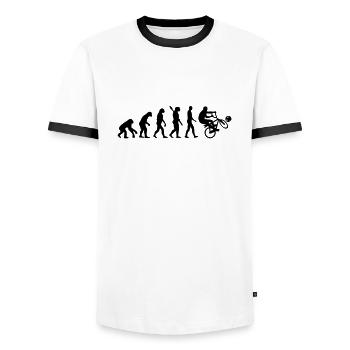Evolution Cycle ball - T-shirt contrasté Homme - blanc/noir - Devant - AI Model Female 172 light (172cm) & AI Model Male 178 dark (178cm)