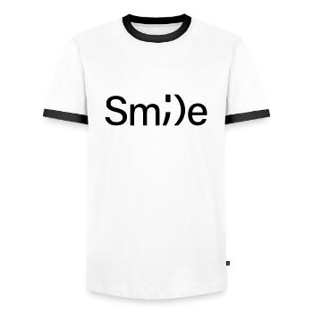 Smile - Männer Kontrast-T-Shirt - Weiß/Schwarz - Vorne - AI Model Female 172 light (172cm) & AI Model Male 178 dark (178cm)