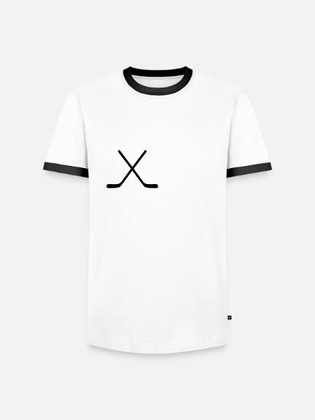 hockey - Männer Kontrast-T-Shirt - Weiß/Schwarz