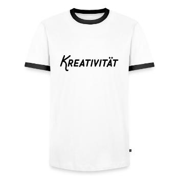 Kreativität - Männer Kontrast-T-Shirt - Weiß/Schwarz - Vorne - AI Model Female 172 light (172cm) & AI Model Male 178 dark (178cm)