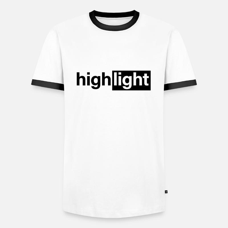 highlight - Männer Kontrast-T-Shirt - Weiß/Schwarz