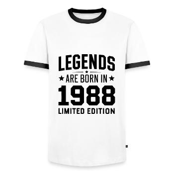 Legends Are Born In 1988 Limited Edition - Männer Kontrast-T-Shirt - Weiß/Schwarz - Vorne - AI Model Female 172 light (172cm) & AI Model Male 178 dark (178cm)
