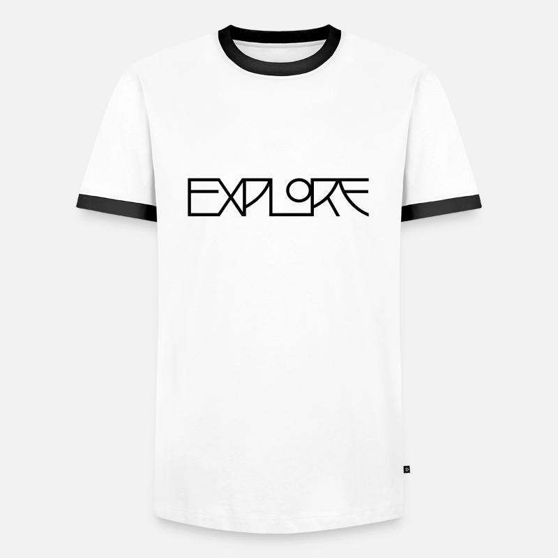explore - Männer Kontrast-T-Shirt - Weiß/Schwarz