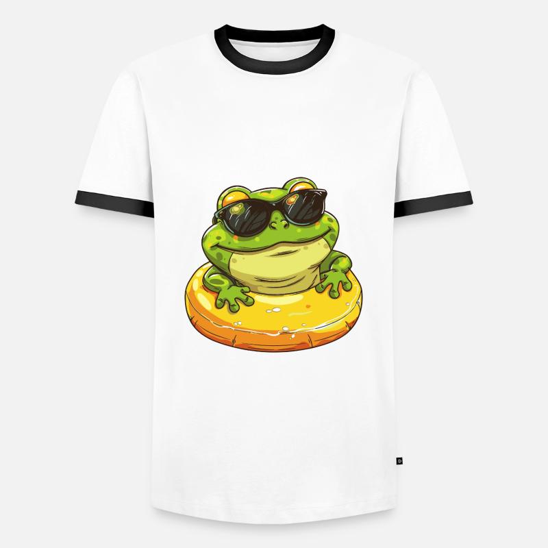 Frog Comic Cool - Men's Ringer Shirt - white/black