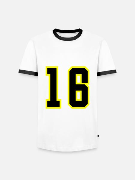 16 Number Jersey - Men's Ringer Shirt - white/black