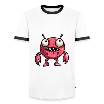 Crabe Crabe Halloween Bande Dessinée Drôle - T-shirt contrasté Homme - blanc/noir - Devant - AI Model Female 172 light (172cm) & AI Model Male 178 dark (178cm)
