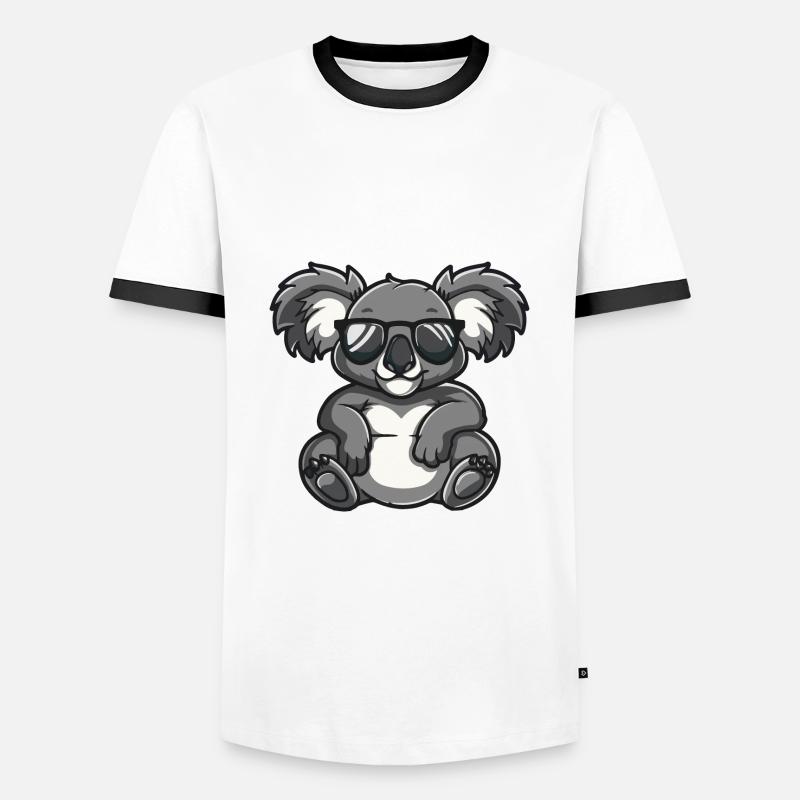 Koala Tier - Männer Kontrast-T-Shirt - Weiß/Schwarz