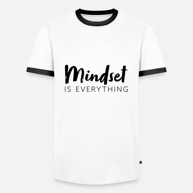 Mindset is everything - Men's Ringer Shirt - white/black