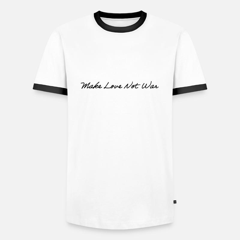 Make Love Not War - Men's Ringer Shirt - white/black