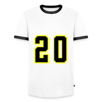 Justaucorps à 20 chiffres - T-shirt contrasté Homme - blanc/noir - Devant - AI Model Female 172 light (172cm) & AI Model Male 178 dark (178cm)
