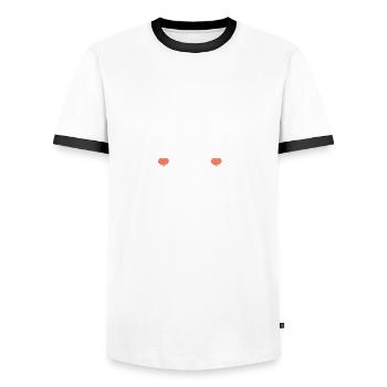 Love Dad Personalisiertes Vatertags-T-Shirt - Männer Kontrast-T-Shirt - Weiß/Schwarz - Vorne - AI Model Female 172 light (172cm) & AI Model Male 178 dark (178cm)