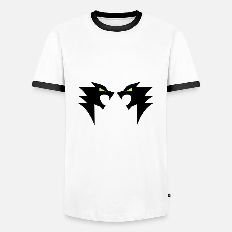 dragon faces - Männer Kontrast-T-Shirt - Weiß/Schwarz