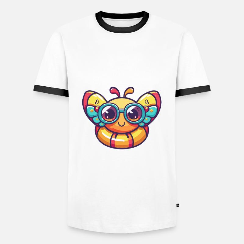 Butterfly Comic Cool - Men's Ringer Shirt - white/black