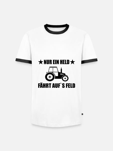 Traktor - Männer Kontrast-T-Shirt - Weiß/Schwarz