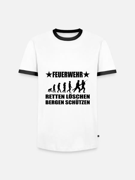 Feuerwehr - Männer Kontrast-T-Shirt - Weiß/Schwarz