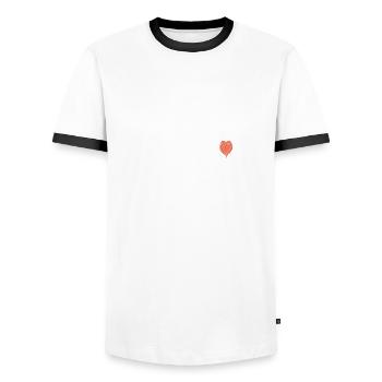 papa amour depuis 2019 cadeau fete papa - T-shirt contrasté Homme - blanc/noir - Devant - AI Model Female 172 light (172cm) & AI Model Male 178 dark (178cm)
