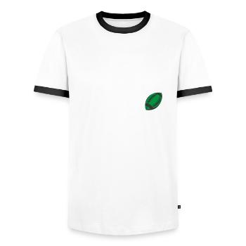 Rugby battement coeur rugby club pau montauban - T-shirt contrasté Homme - blanc/noir - Devant - AI Model Female 172 light (172cm) & AI Model Male 178 dark (178cm)